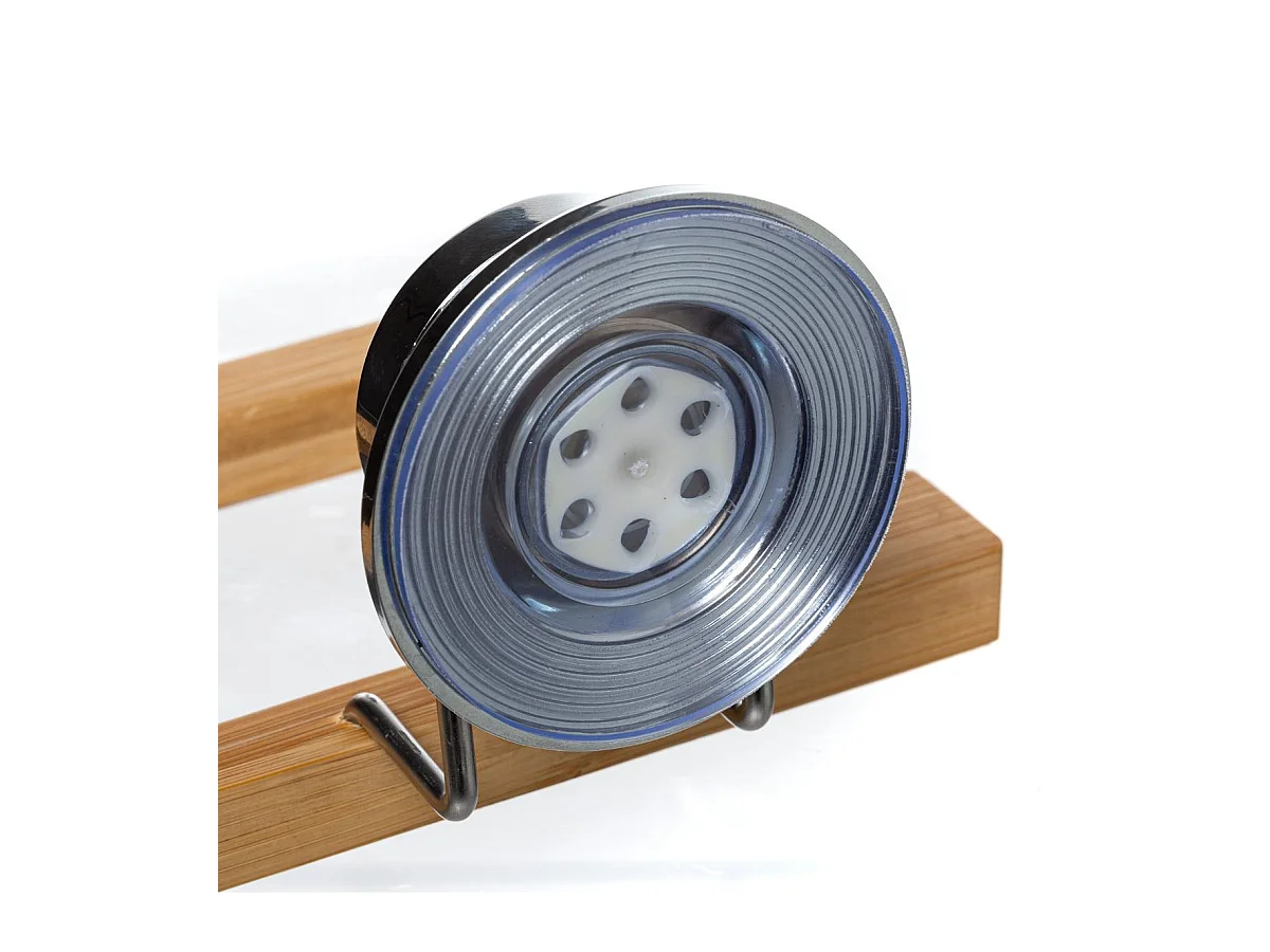 Dérouleur Papier WC Ventouse "Bambou" 15cm Naturel