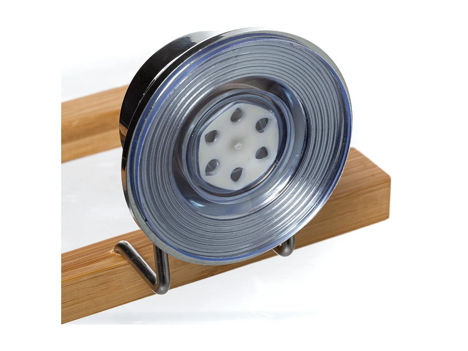 Dérouleur Papier WC Ventouse "Bambou" 15cm Naturel