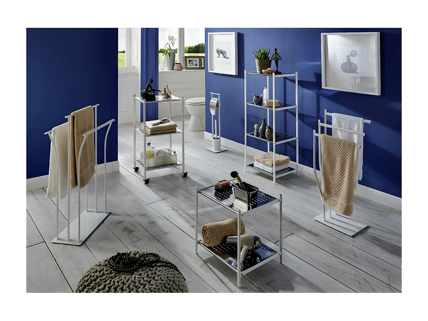 Dérouleur WC en Métal Design "Ethan" 69cm Argent