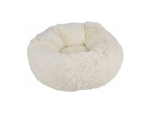 Coussin Rond pour Chien & Chat "Fluffy" 55cm Écru