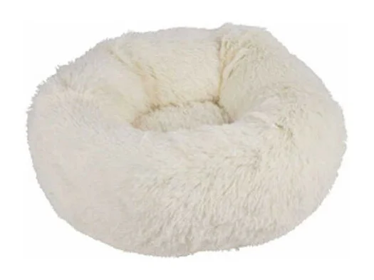 Coussin Rond pour Chien & Chat "Fluffy" 55cm Écru