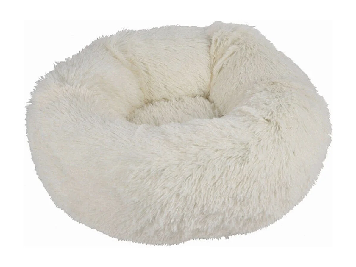 Coussin Rond pour Chien & Chat "Fluffy" 55cm Écru