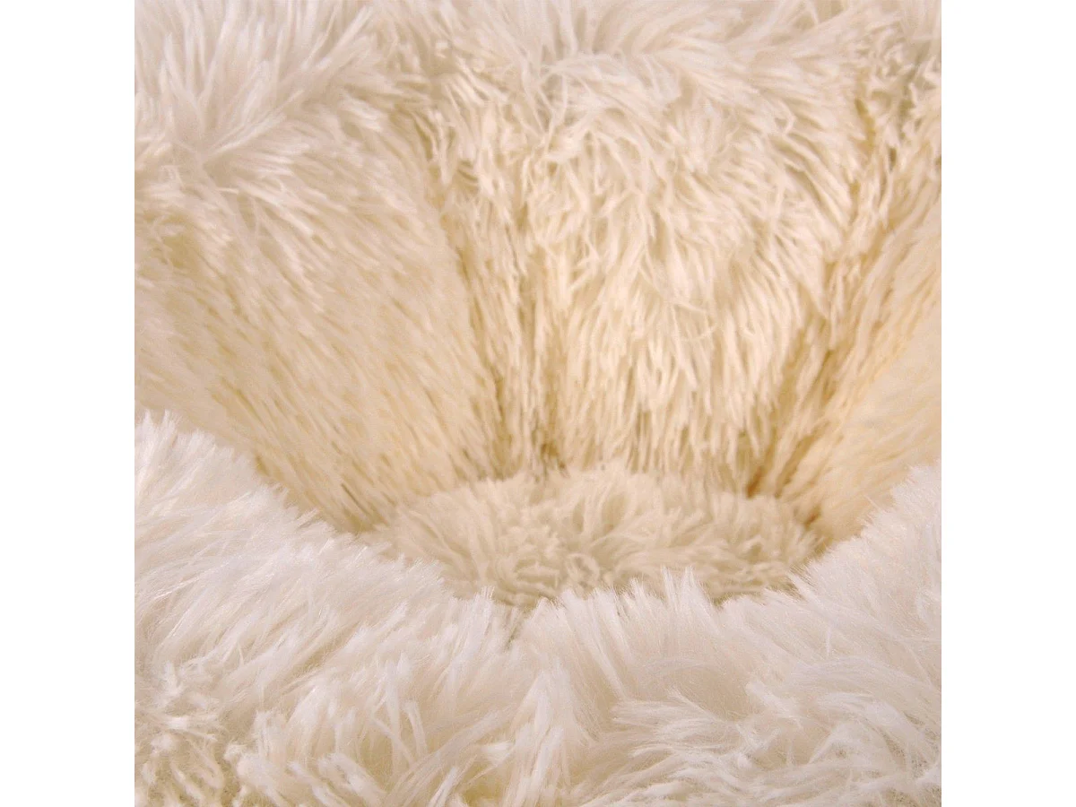 Coussin Rond pour Chien & Chat "Fluffy" 55cm Écru