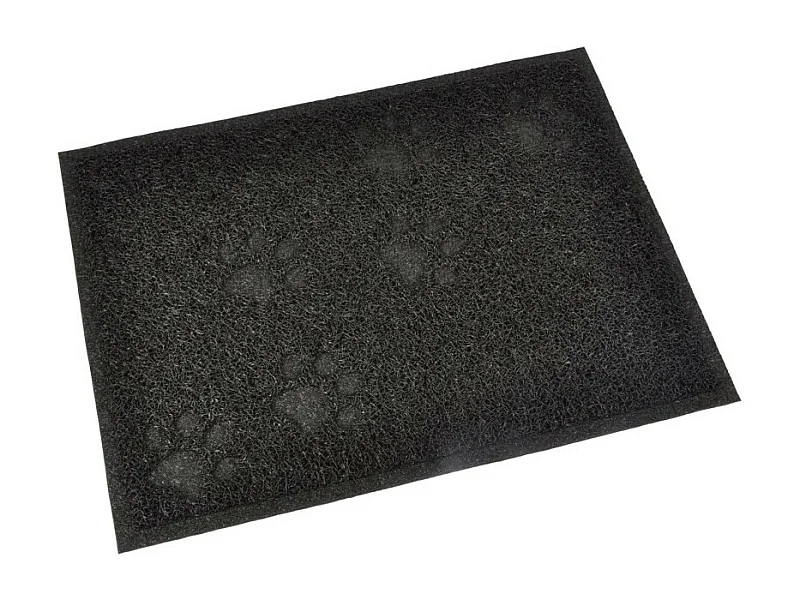 Tapis Repas pour Chien & Chat Déco "Pattes" 40cm Noir