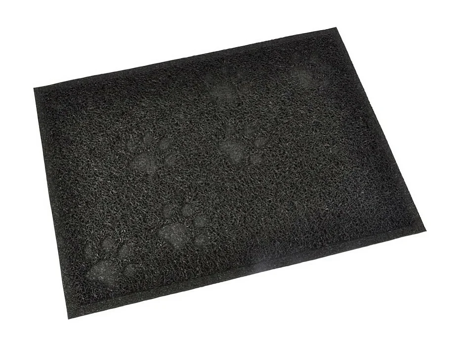 Tapis Repas pour Chien & Chat Déco "Pattes" 40cm Noir