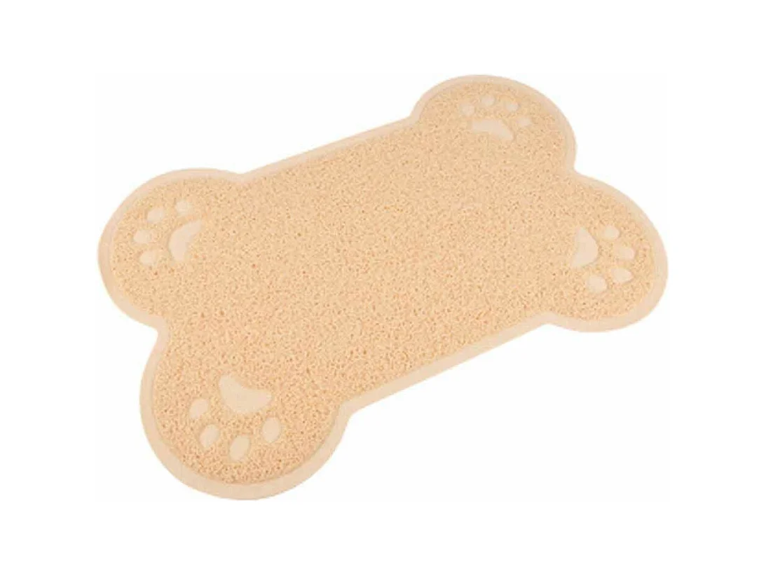 Tapis Repas pour Chien "Forme Os" 60cm Naturel