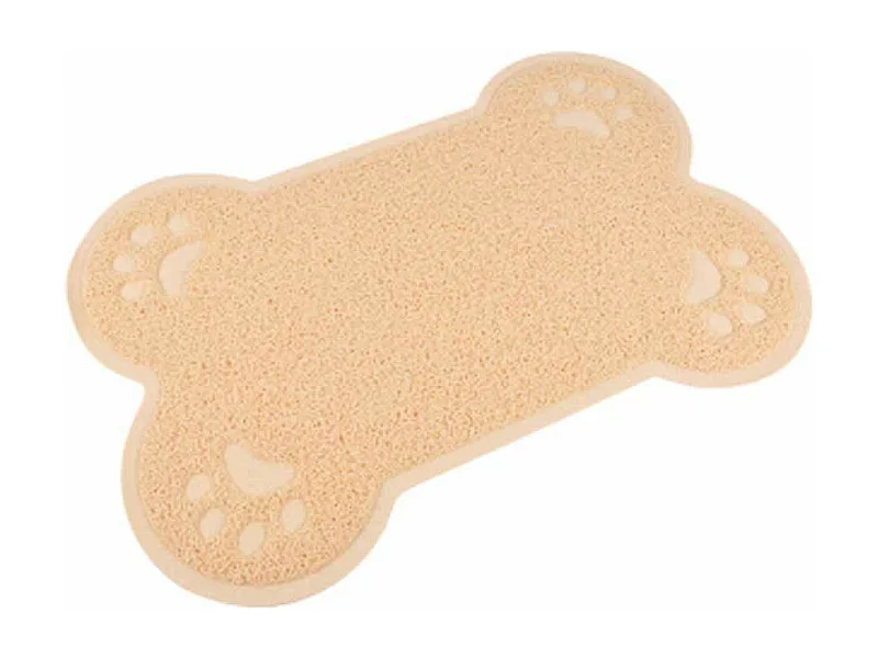 Tapis Repas pour Chien "Forme Os" 60cm Naturel