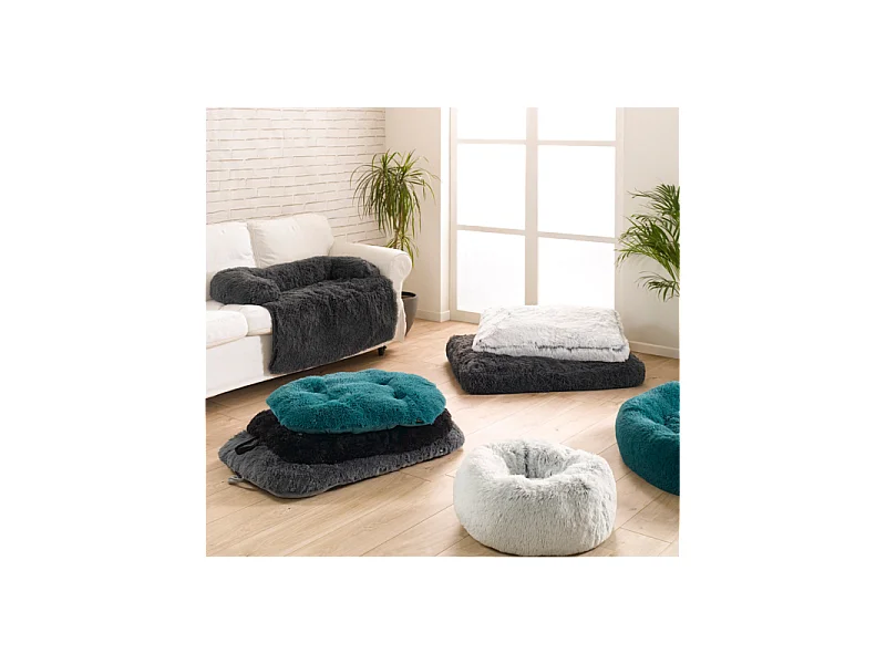 Coussin pour Chien & Chat "Fluffy" 80cm Blanc Chiné