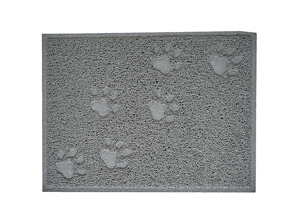 Tapis Repas pour Chien & Chat Déco "Pattes" 40cm Gris