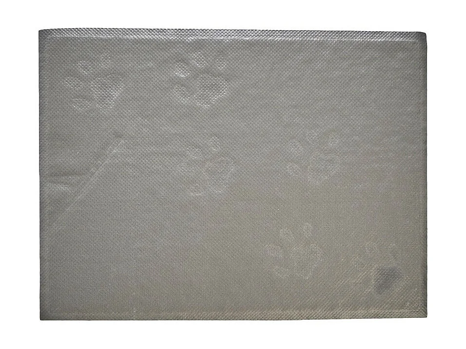 Tapis Repas pour Chien & Chat Déco "Pattes" 40cm Gris