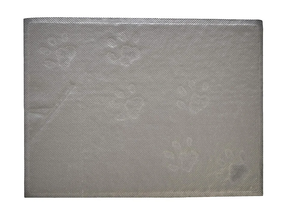 Tapis Repas pour Chien & Chat Déco "Pattes" 40cm Gris