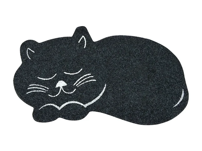 Tapis de Repas pour Chat "Feutrine" 60cm Noir