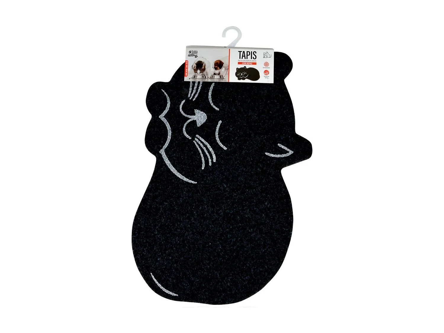 Tapis de Repas pour Chat "Feutrine" 60cm Noir