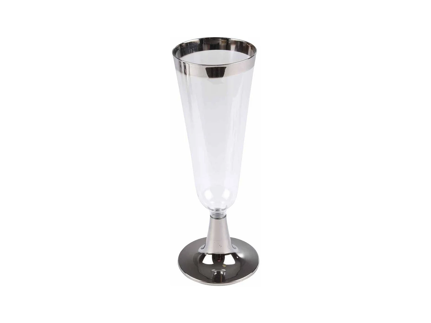 Lot de 6 Flûtes à Champagne Réutilisable "Liseré" 15cl Argent