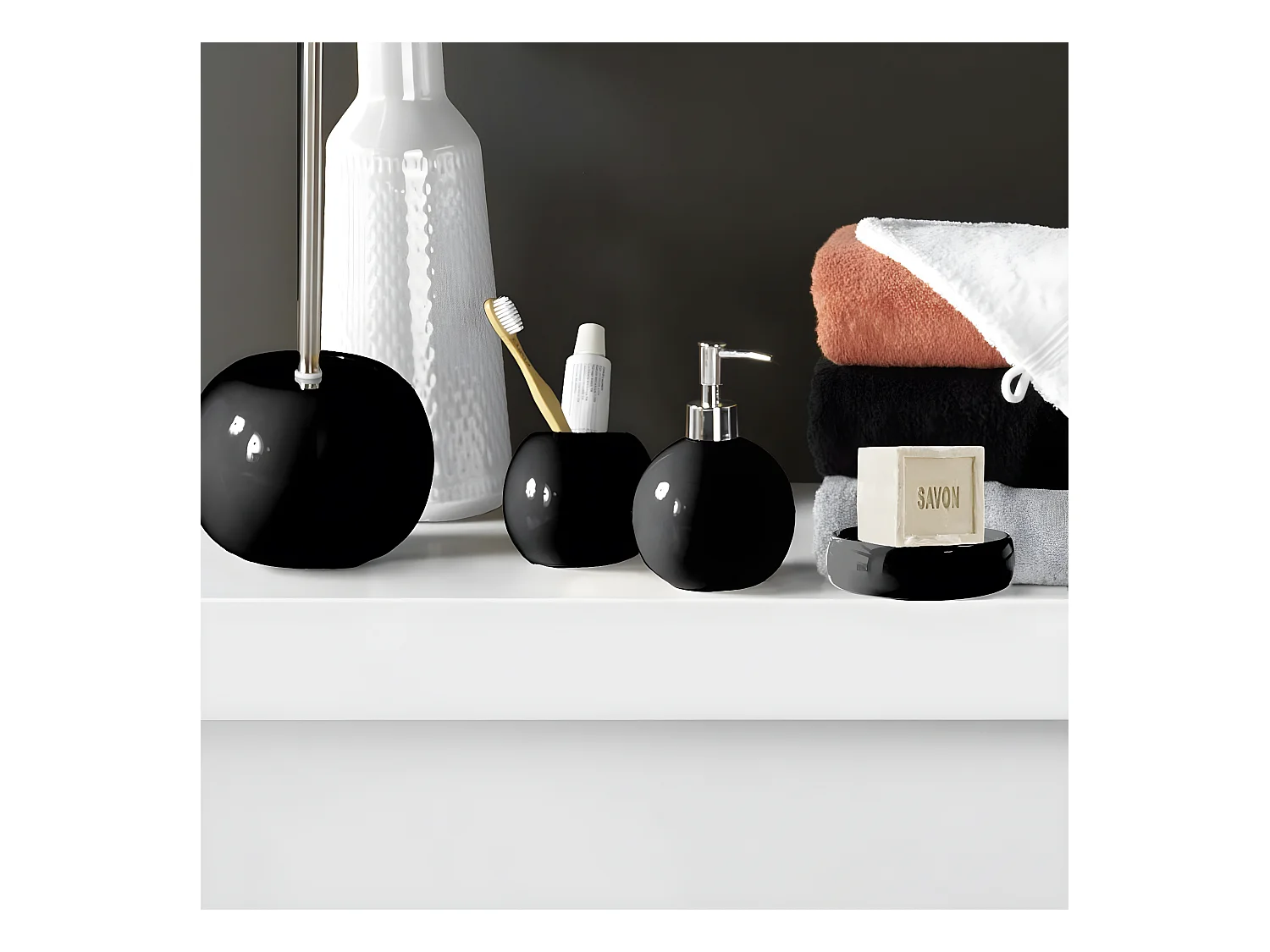 Brosse WC Design "Bullea" 37cm Noir