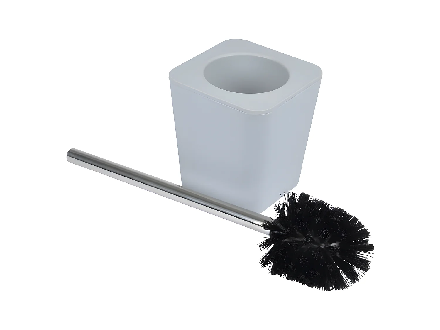 Brosse WC Soft Touch "Vitamine" 39cm Gris Clair