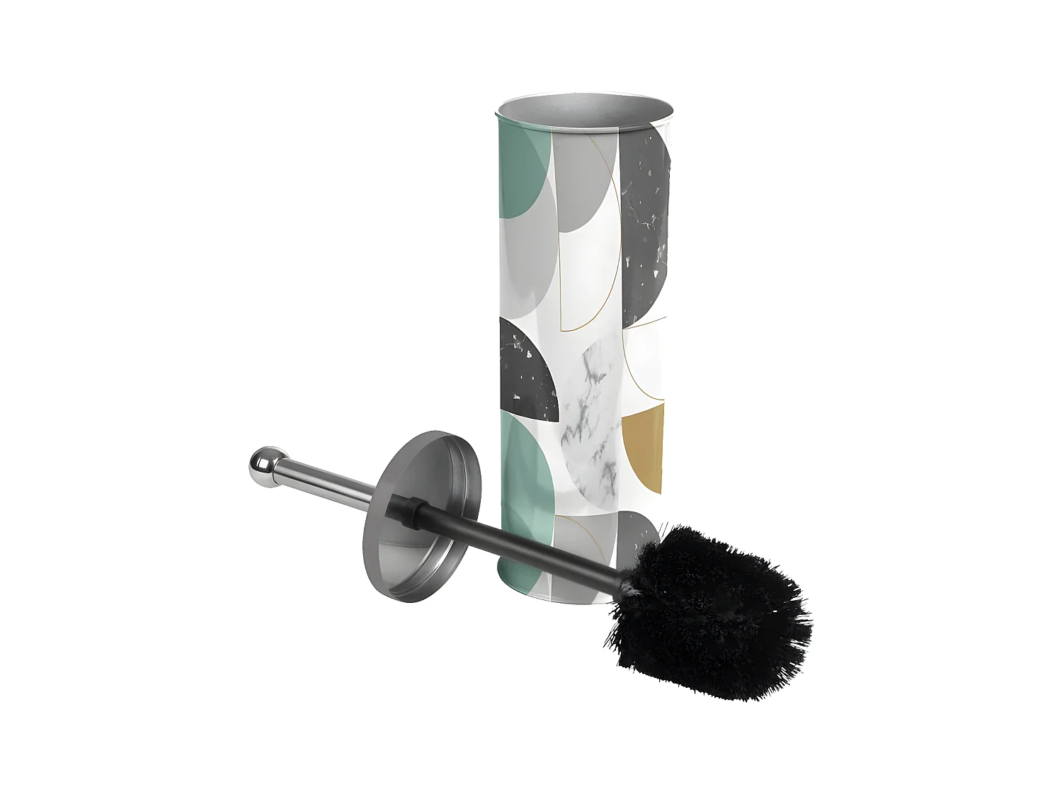 Brosse WC Imprimée "Geomarbre" 37cm Bleu
