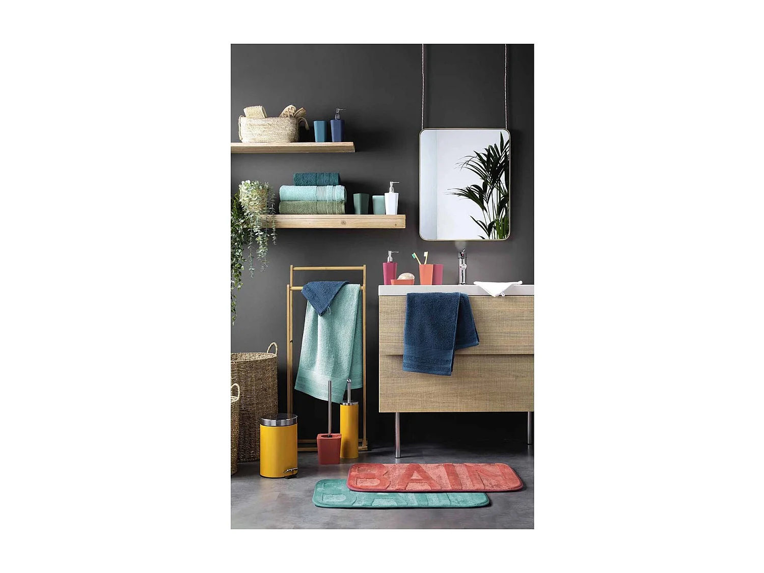 Brosse WC en Métal "Vitamine II" 37cm Kaki