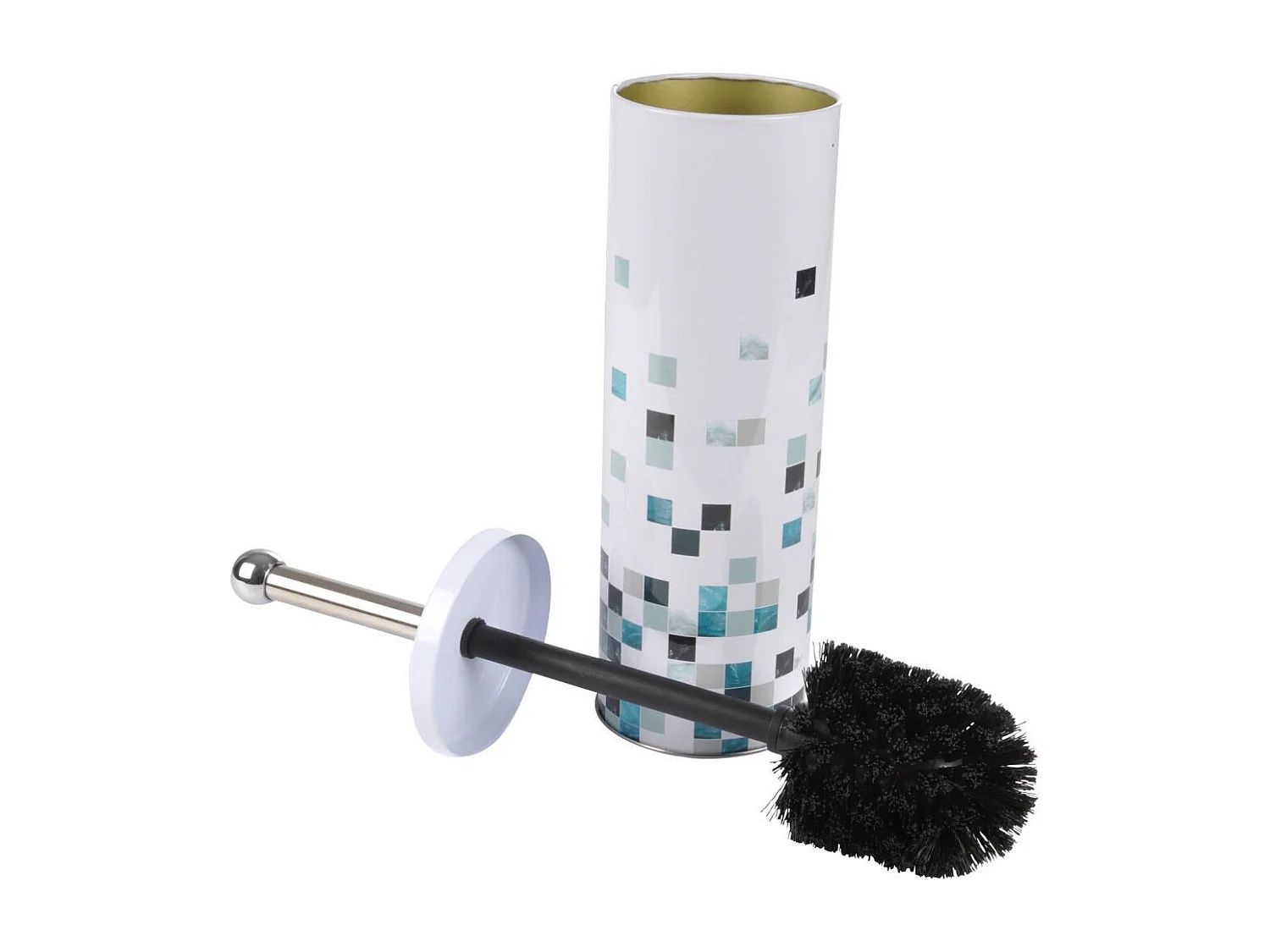 Brosse WC Imprimée "Aqua" 27cm Blanc