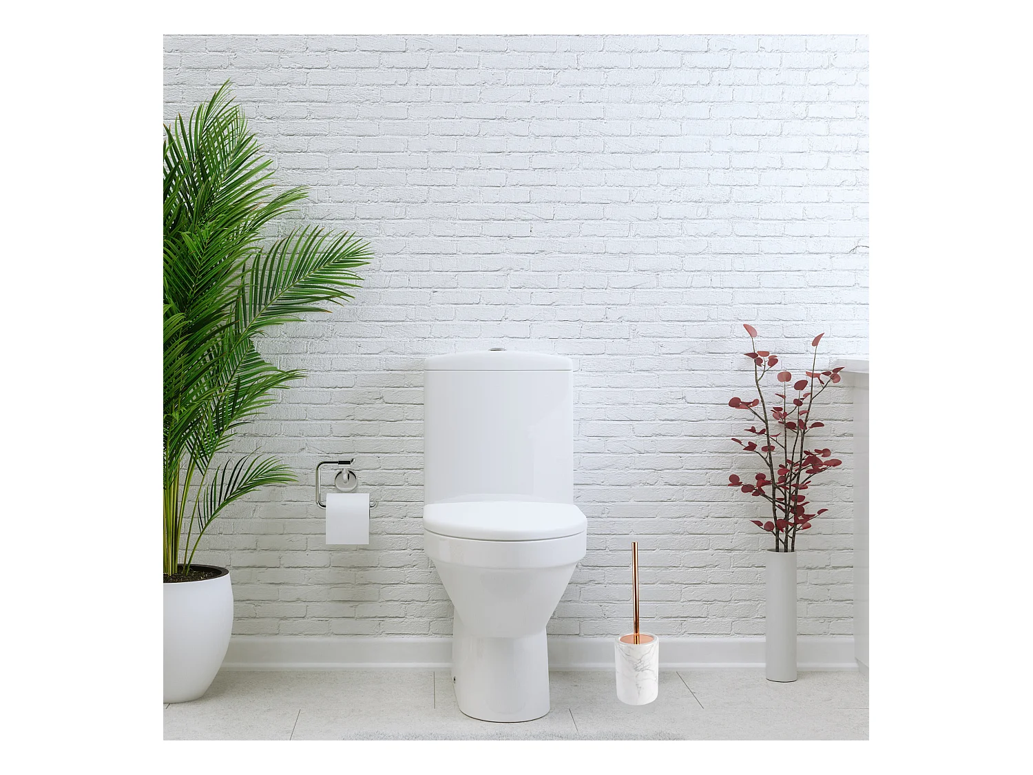 Brosse WC "Marbre" 42,5cm Blanc