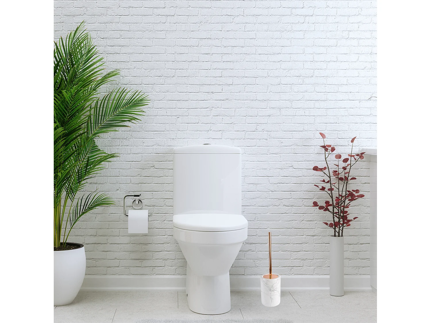 Brosse WC "Marbre" 42,5cm Blanc