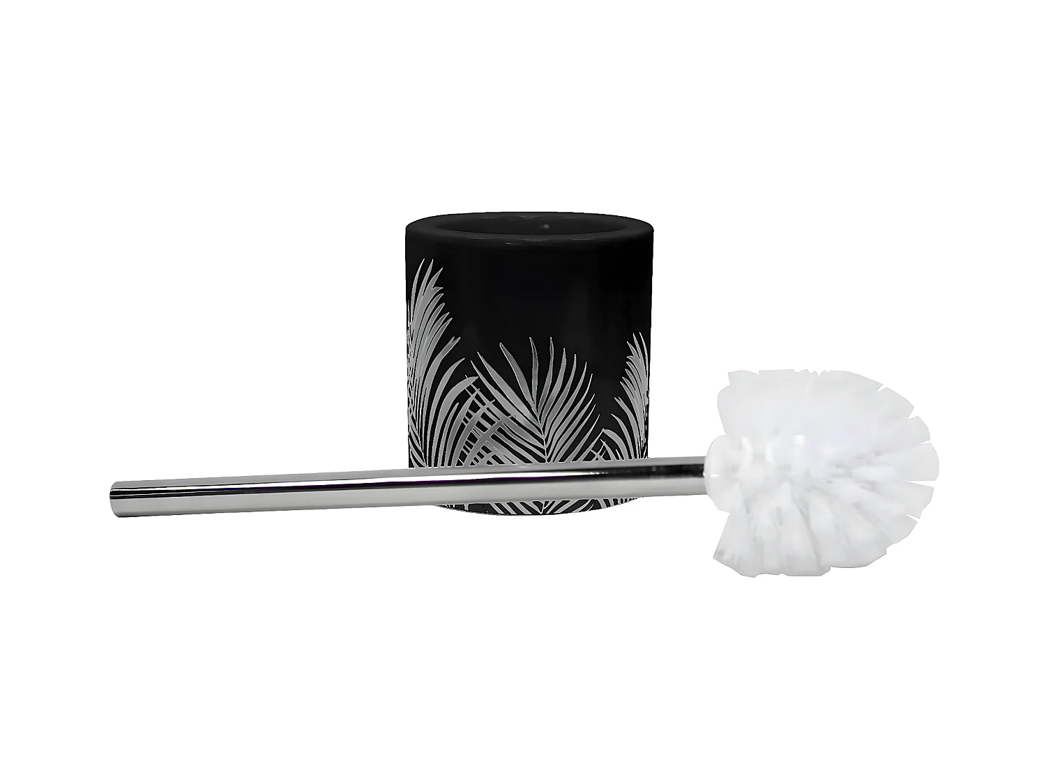 Brosse WC Imprimée "Orbella" 40cm Noir & Argent