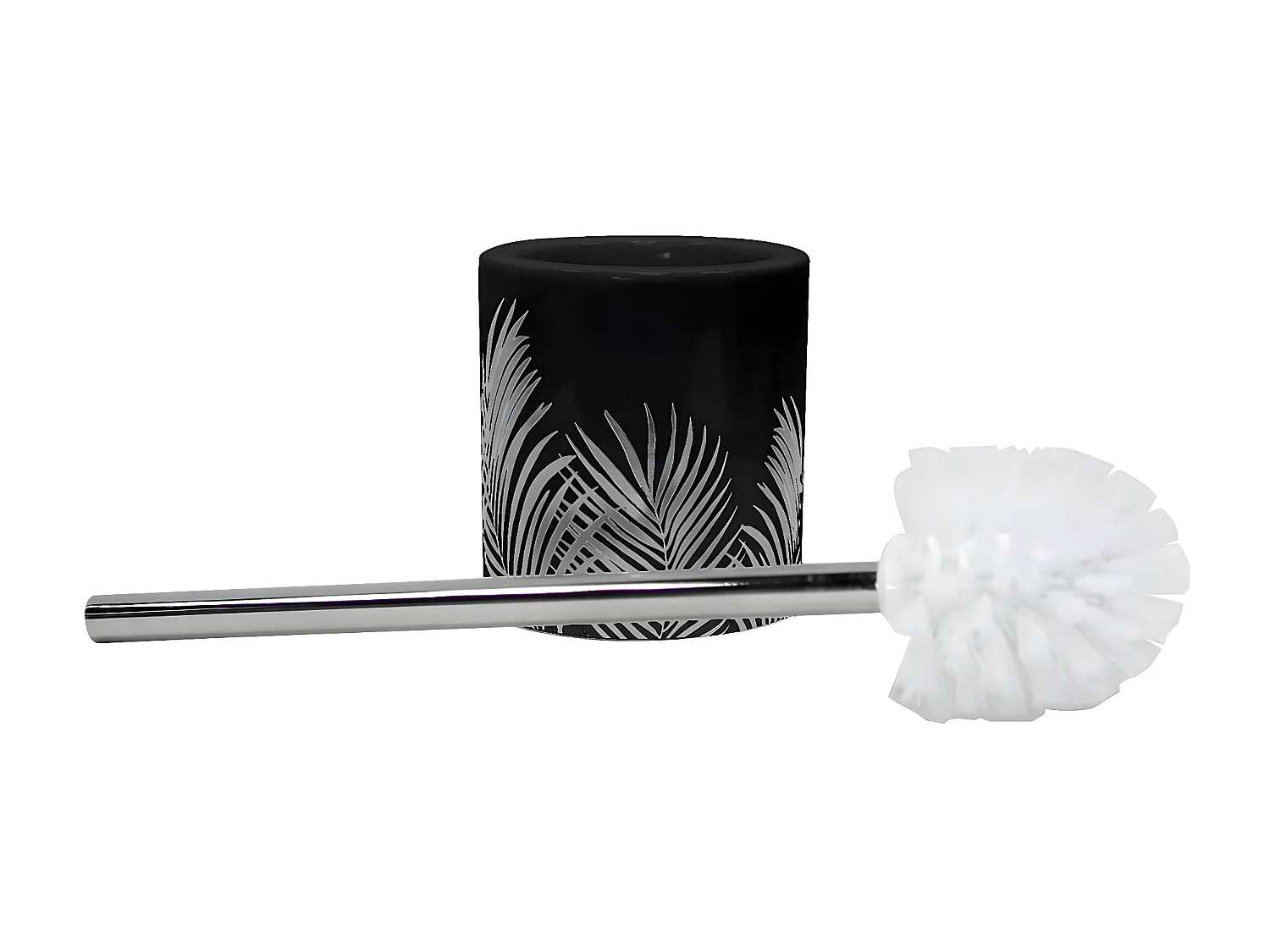 Brosse WC Imprimée "Orbella" 40cm Noir & Argent