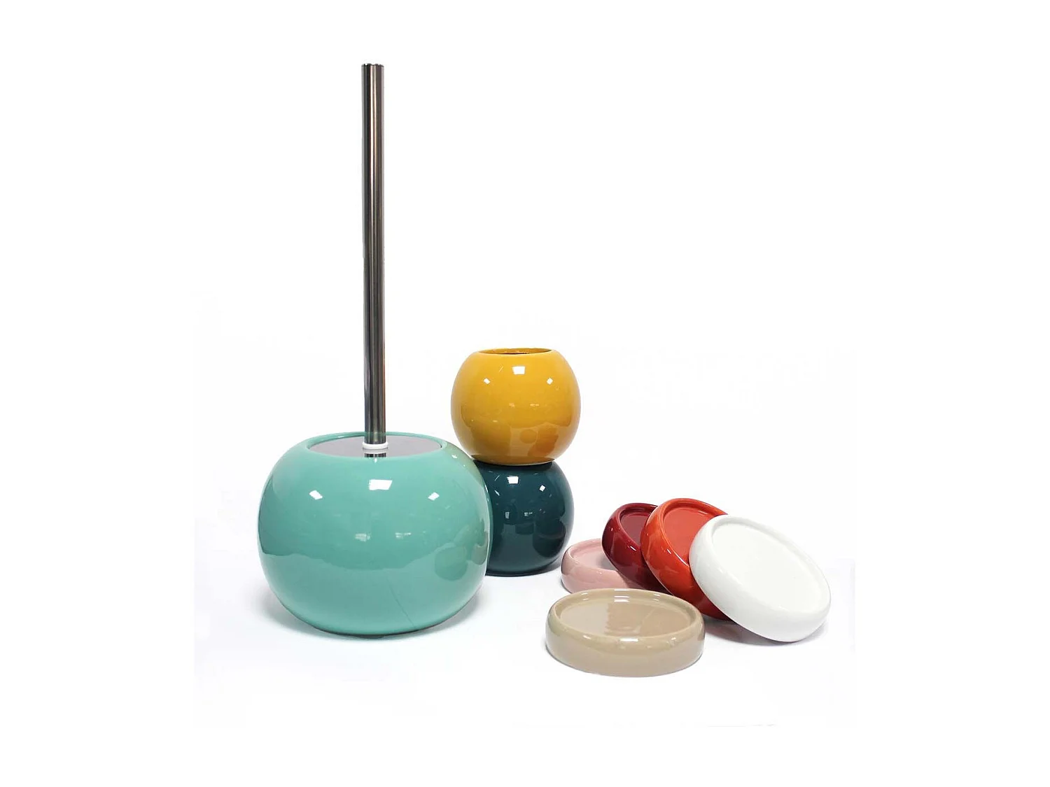 Brosse WC Design "Bullea" 37cm Framboise