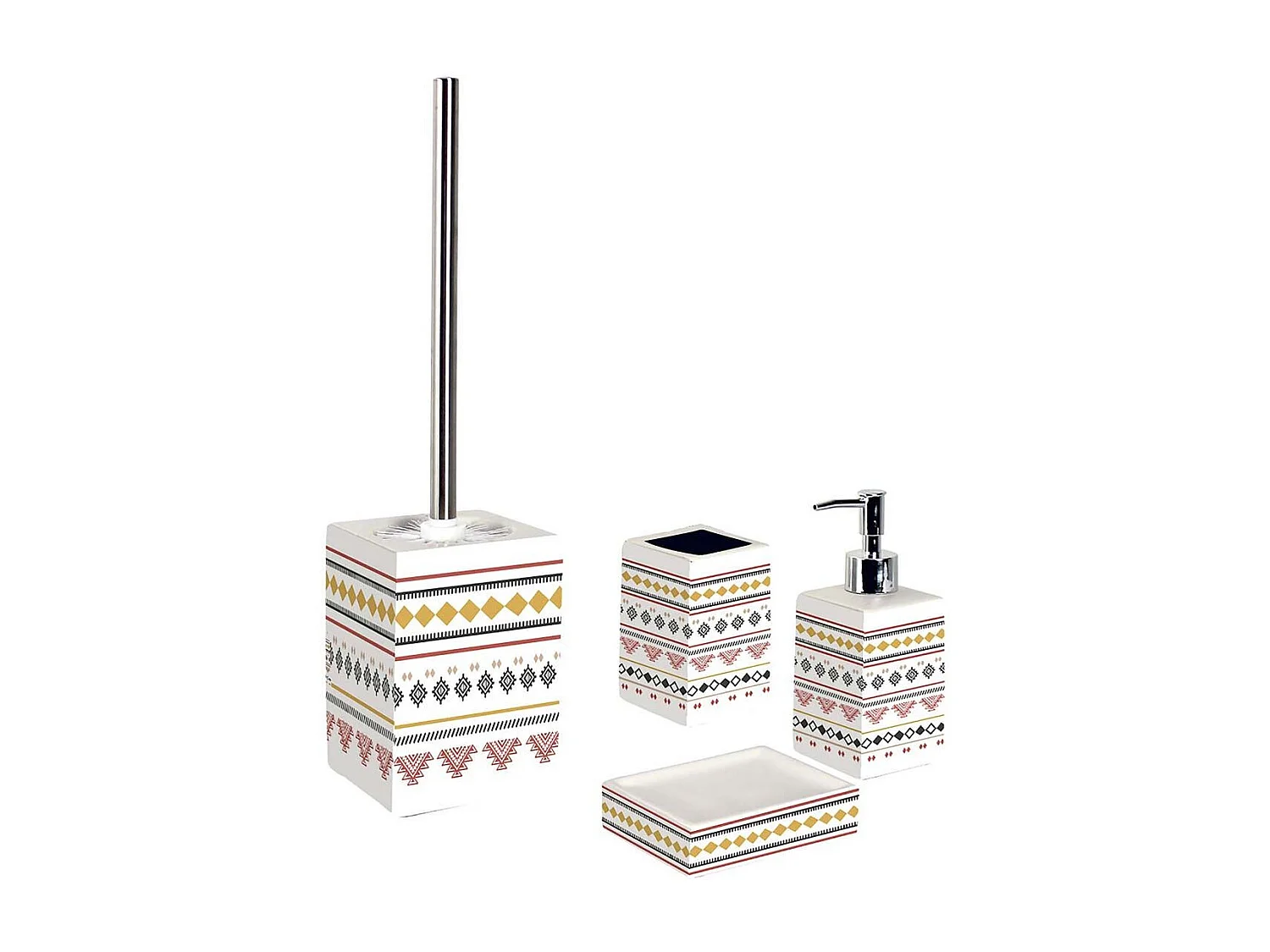 Brosse WC Imprimée "Esteban" 41cm Blanc