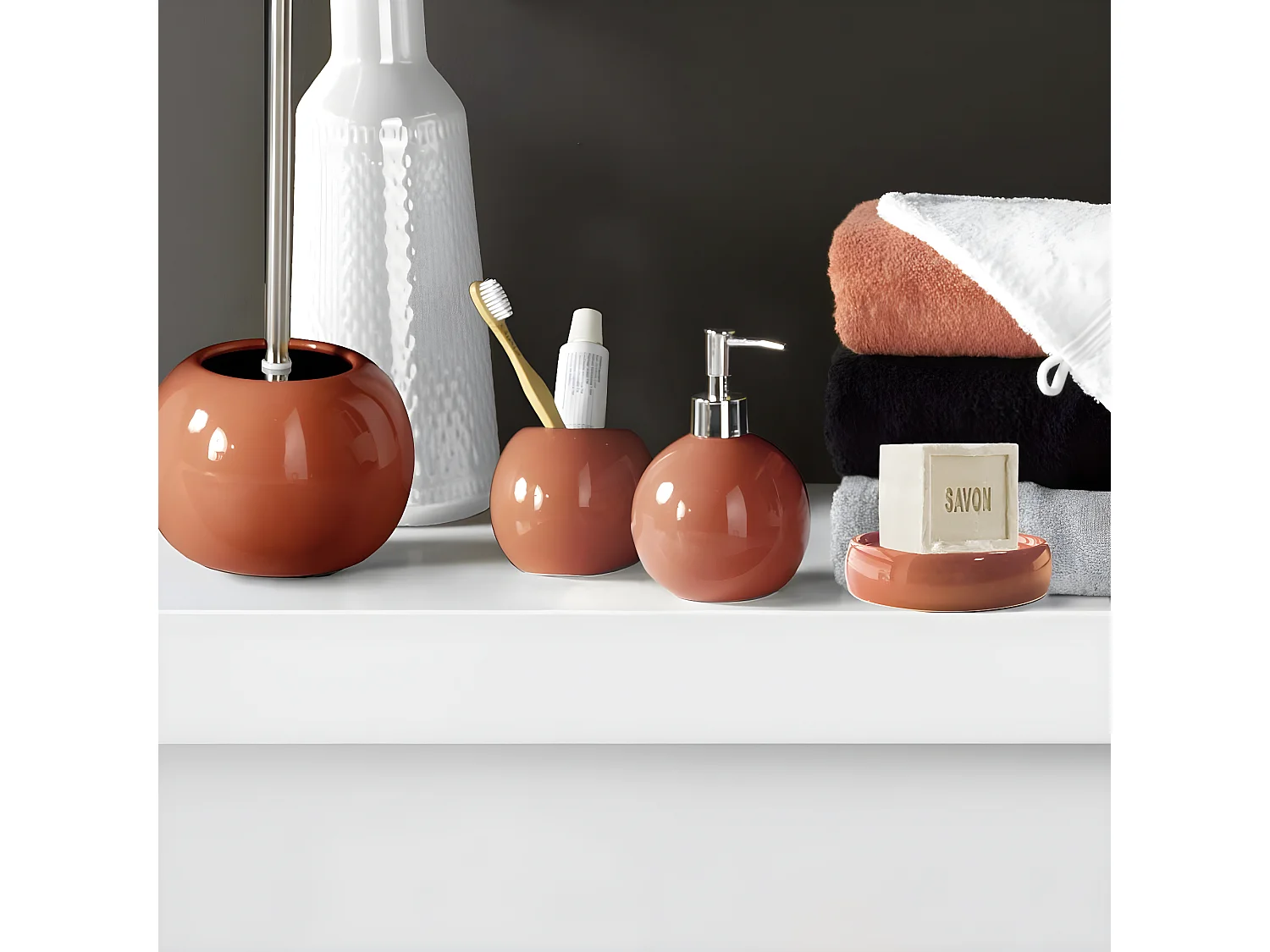 Brosse WC Design "Bullea" 37cm Terracotta