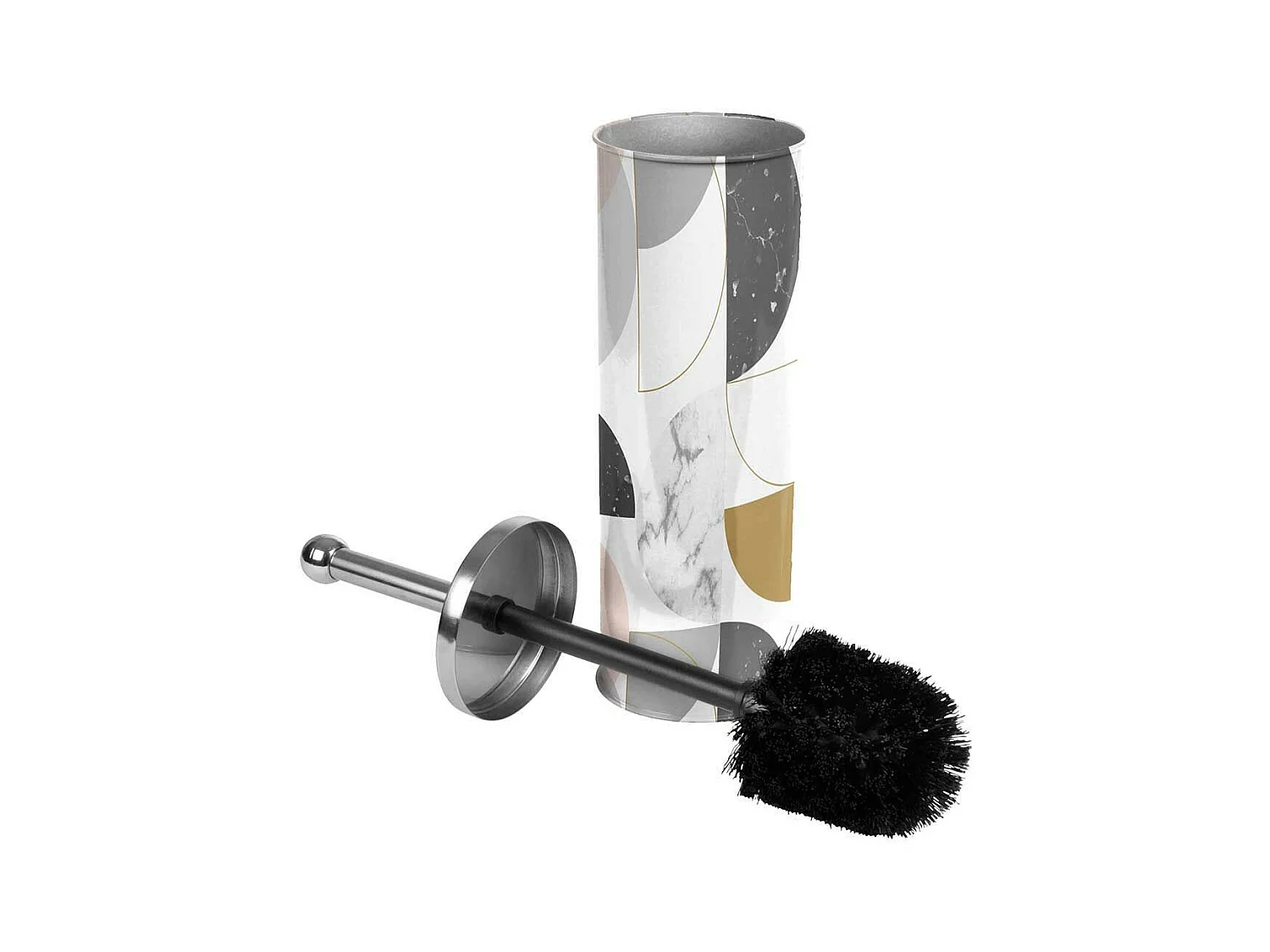 Brosse WC Imprimée "Geomarbre" 37cm Rose