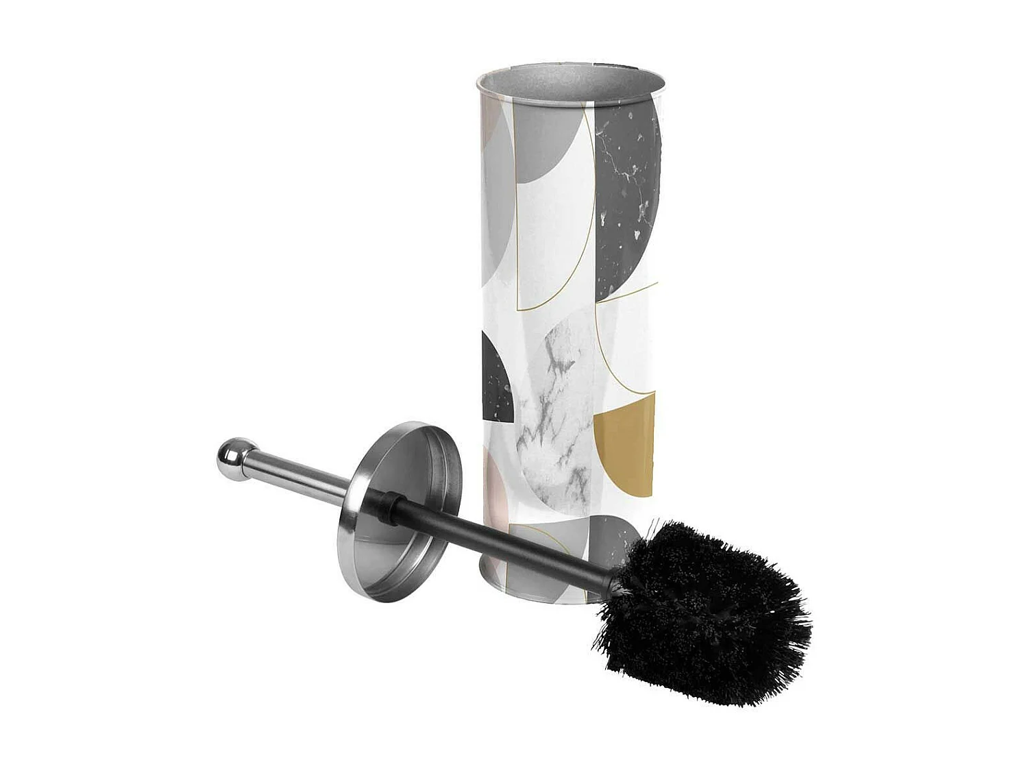 Brosse WC Imprimée "Geomarbre" 37cm Rose