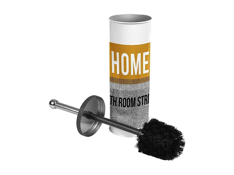 Brosse WC Imprimée "Street" 37cm Ocre & Gris