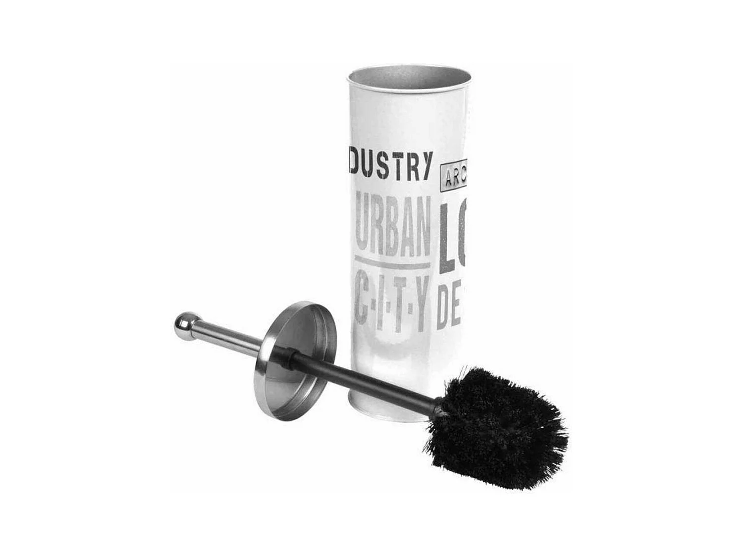 Brosse WC Imprimé "Urban Loft" 38cm Blanc
