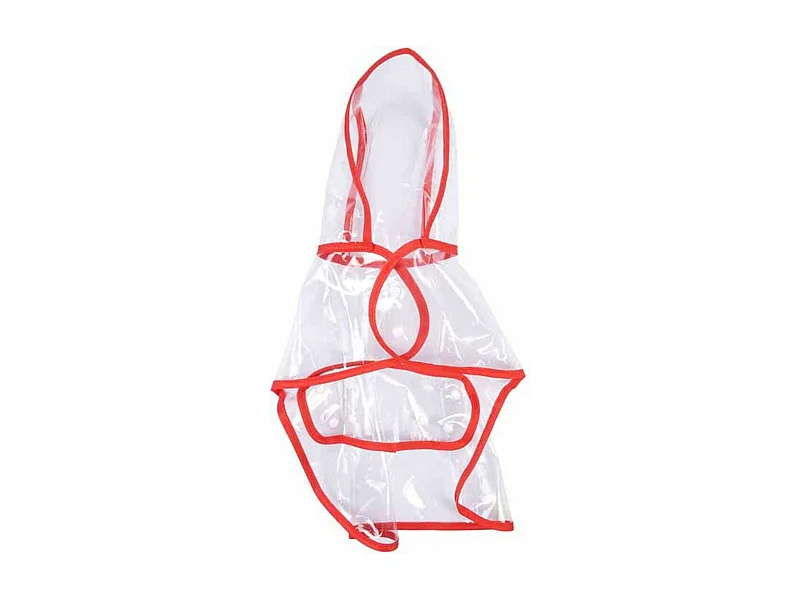 Imperméable pour Chien "Transparent" 30cm Rouge