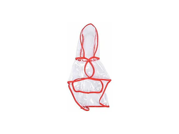 Imperméable pour Chien "Transparent" 40cm Rouge