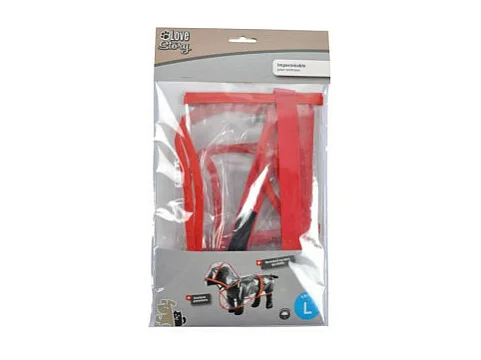 Imperméable pour Chien "Transparent" 40cm Rouge