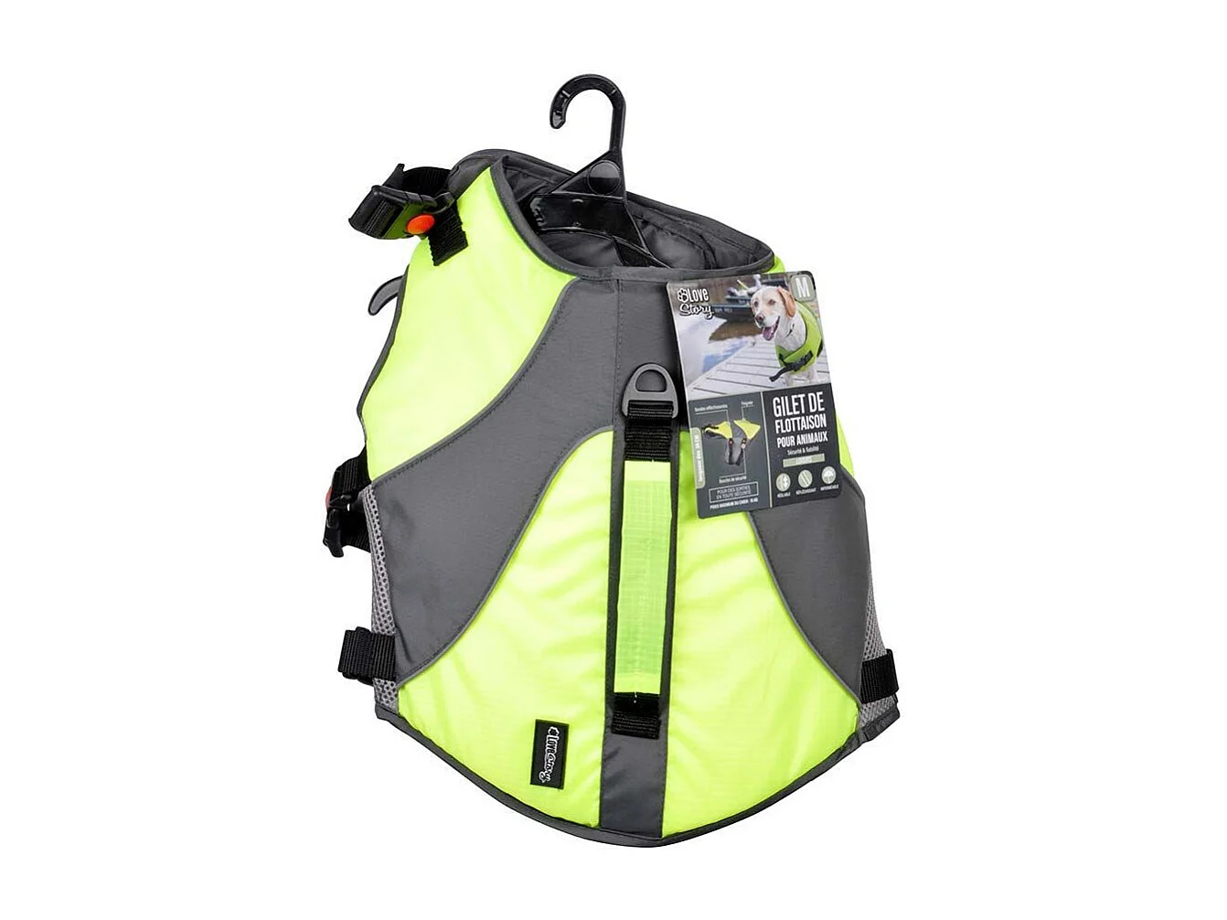 Gilet de Flottaison pour Chien "Réfléchissant" 48cm Jaune