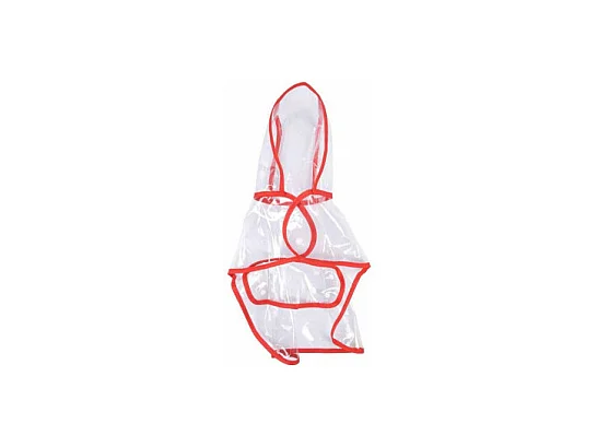 Imperméable pour Chien "Transparent" 50cm Rouge