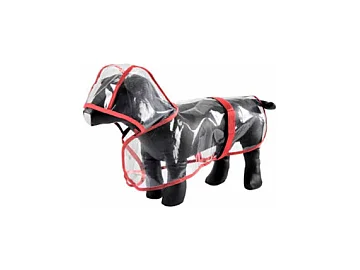 Imperméable pour Chien "Transparent" 50cm Rouge