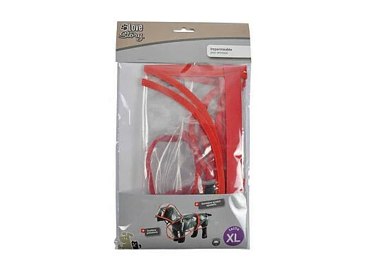 Imperméable pour Chien "Transparent" 50cm Rouge