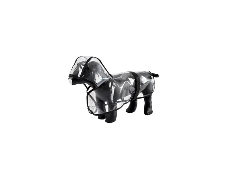 Imperméable pour Chien "Transparent" 50cm Noir