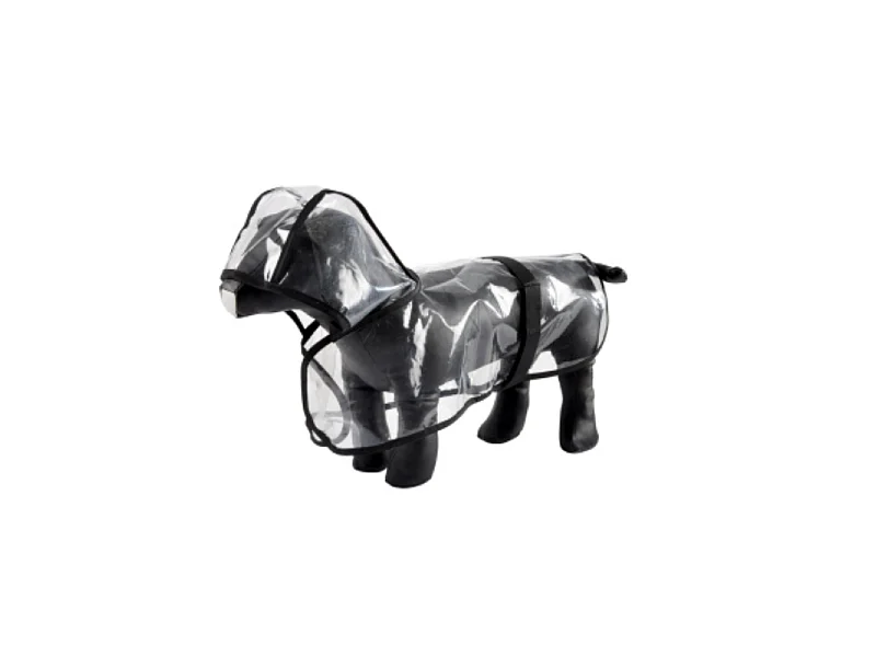 Imperméable pour Chien "Transparent" 50cm Noir