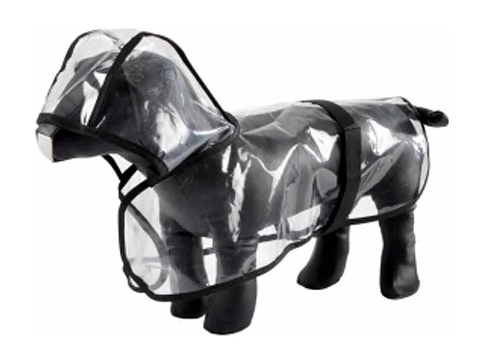 Imperméable pour Chien "Transparent" 50cm Noir