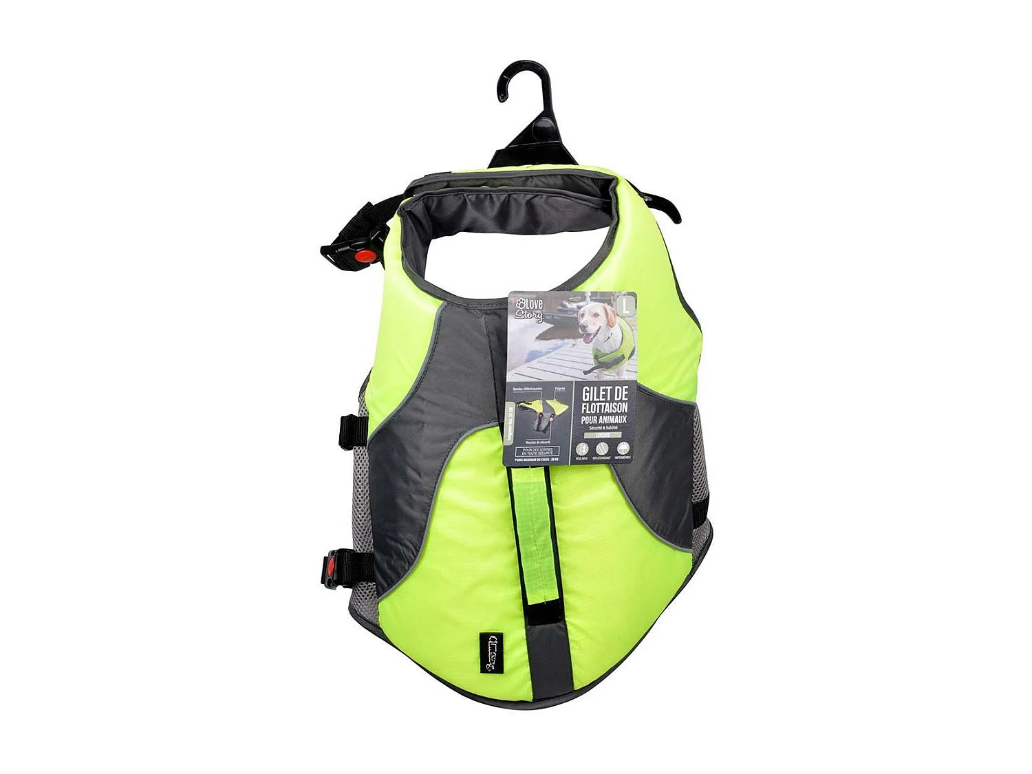Gilet de Flottaison pour Chien "Réfléchissant" 54cm Jaune