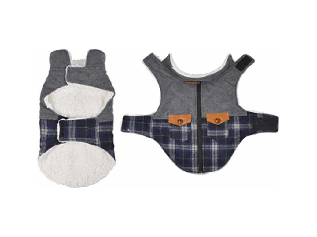 Vêtement pour Chien "Veste Bicolore" 30cm Bleu