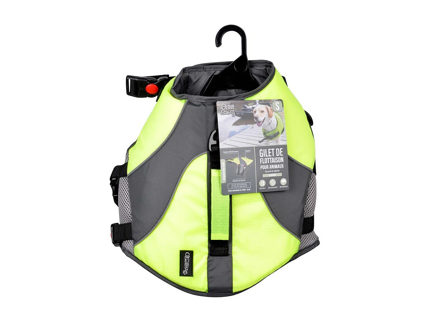 Gilet de Flottaison pour Chien "Réfléchissant" 43cm Jaune
