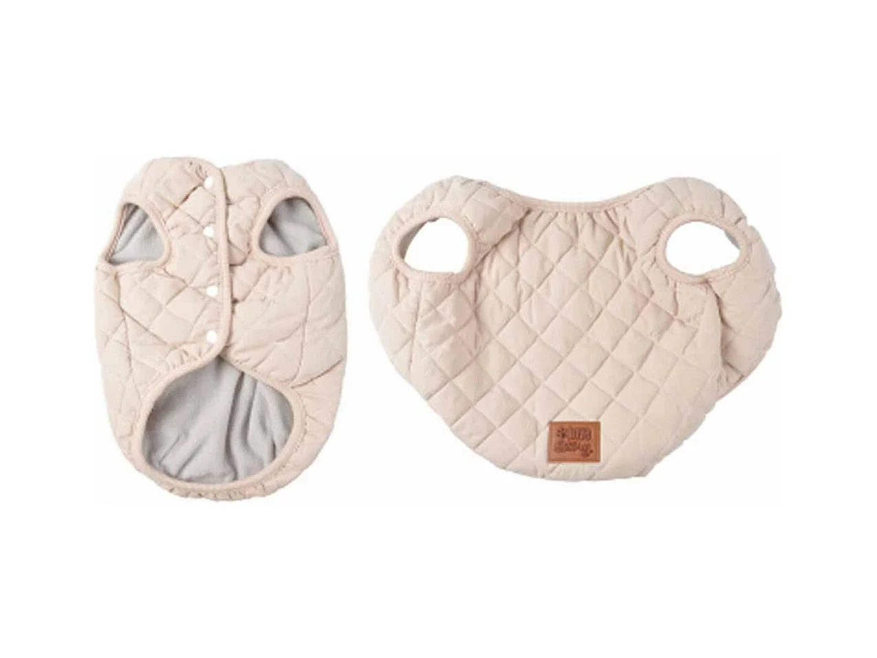 Veste Matelassée pour Chien "Doublé Polaire" 40cm Écru