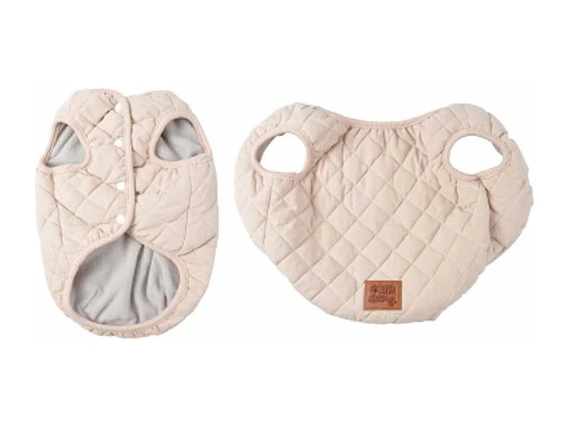 Veste Matelassée pour Chien "Doublé Polaire" 40cm Écru