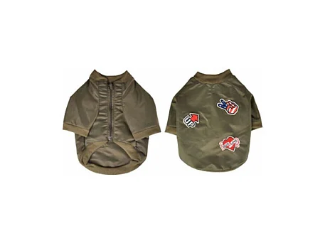 Vêtement pour Chien Déperlant "Bomber" 40cm Kaki
